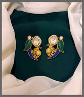 Elephant With White Stone Earrings - KE00455